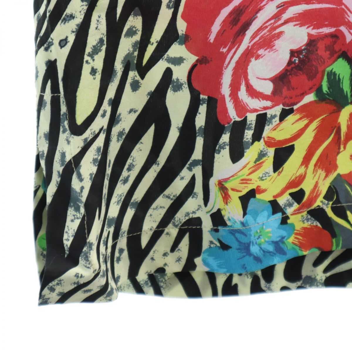 TRISTAR オールド 総柄 長袖 シルク オープンカラーシャツ M レディース