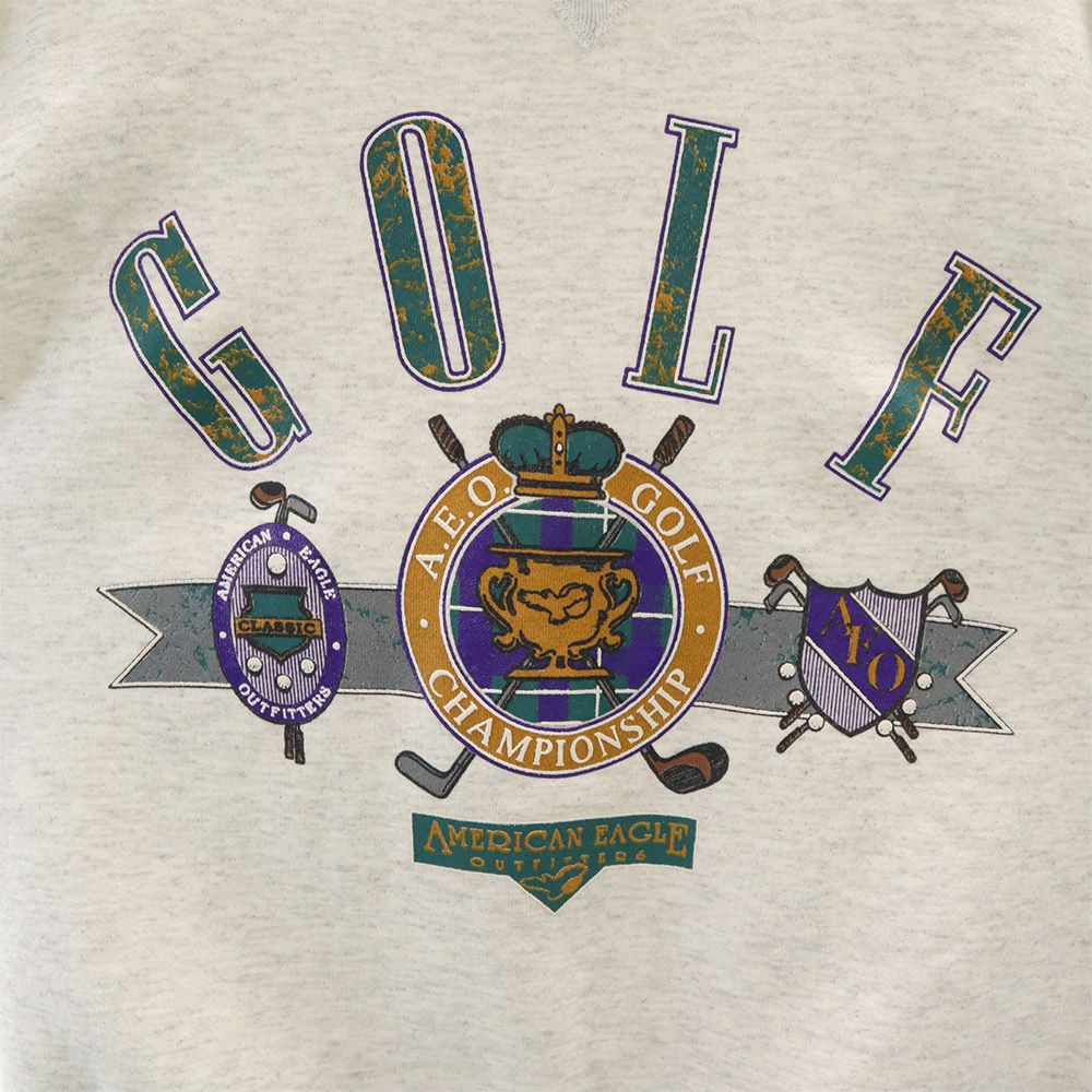 SIGNAL SPORTS シグナルスポーツ 90s USA製 オールド プリント 長袖 トレーナー XL グレー系 スウェット 裏起毛 メンズ