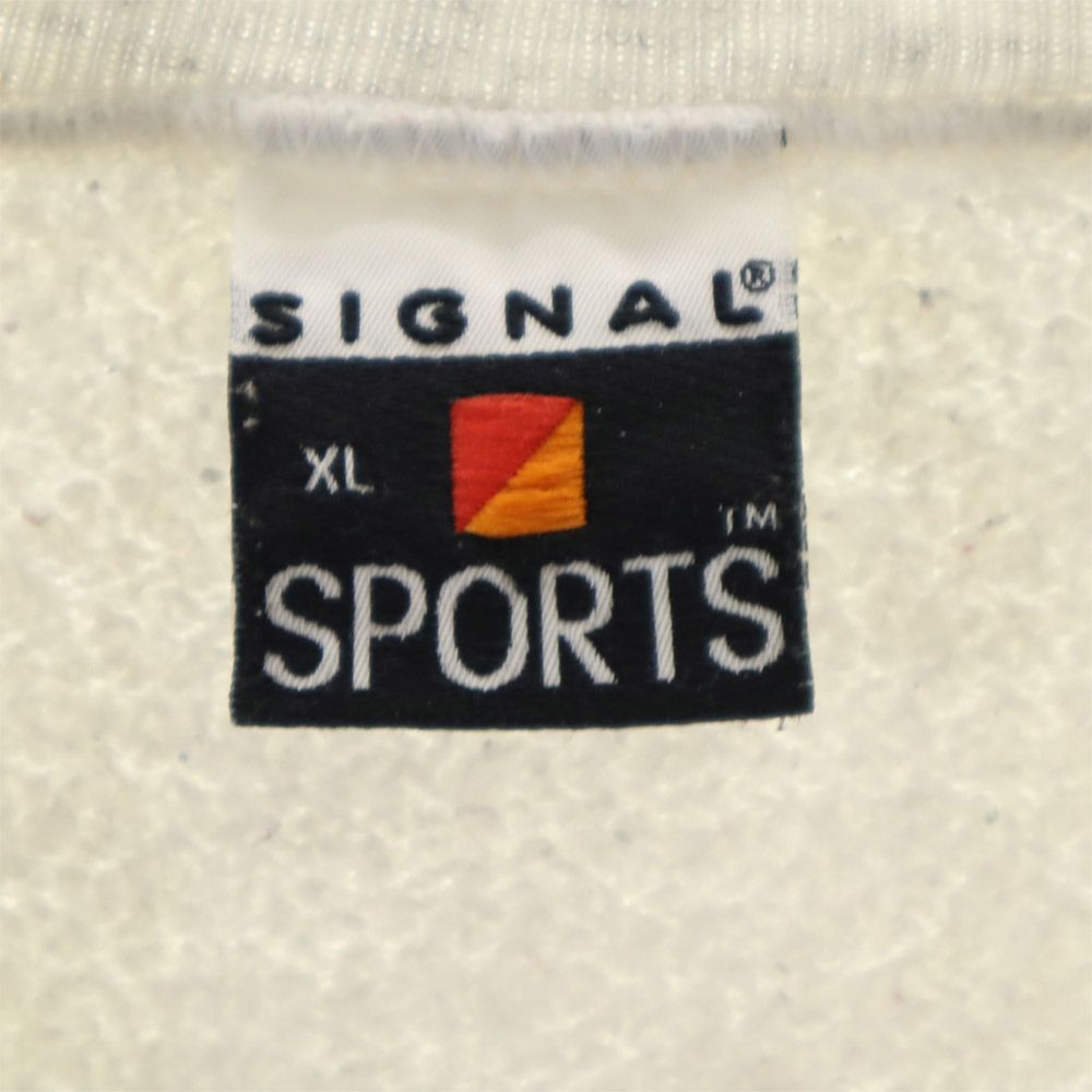 SIGNAL SPORTS シグナルスポーツ 90s USA製 オールド プリント 長袖 トレーナー XL グレー系 スウェット 裏起毛 メンズ