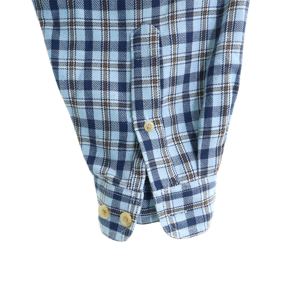 UNIQLO ユニクロ 長袖 チェックシャツ L ブルー系 メンズ