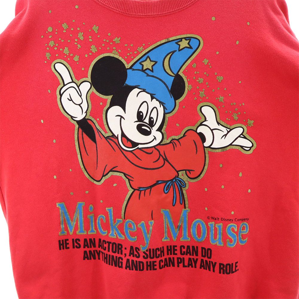 Mickey Family ミッキーファミリー 90s ミッキーマウス プリント 長袖 トレーナー レッド スウェット オールド ヴィンテージ メンズ