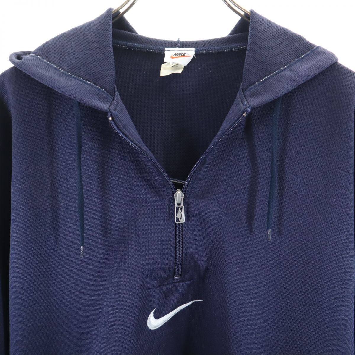 NIKE ナイキ 90s 白タグ 日本製 ジャージ ハーフジップ パーカー M ネイビー プルオーバー オールド ヴィンテージ メンズ