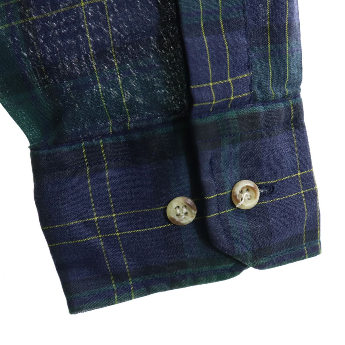 ARROW アロー 80s 90s チェック柄 長袖 ボタンダウンシャツ S ネイビー系 オールド ヴィンテージ メンズ