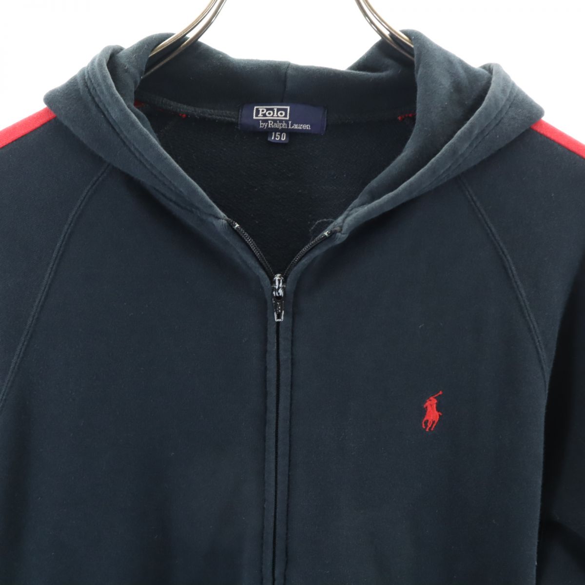 Polo by Ralph Lauren ポロバイラルフローレン 長袖 ジップパーカー 150 黒 スウェット キッズ