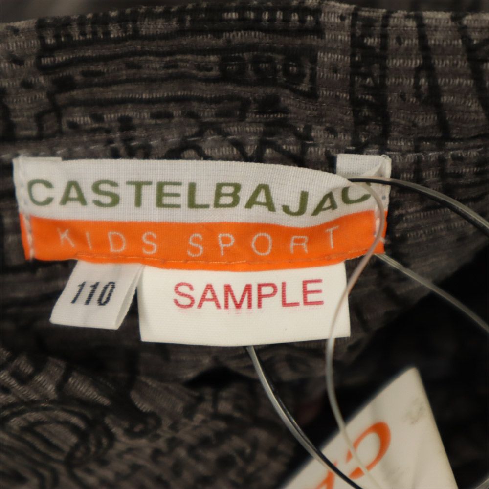 未使用 JC de CASTELBAJAC カステルバジャック 総柄 長袖 コーデュロイシャツ 110 グレー系 タグ付き キッズ