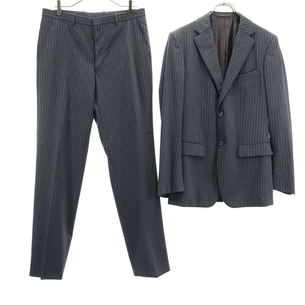 JIL SANDER ジルサンダー テーラーメイド ストライプ スーツ 上下 セットアップ 48 グレー系 ボタンフライ メンズ