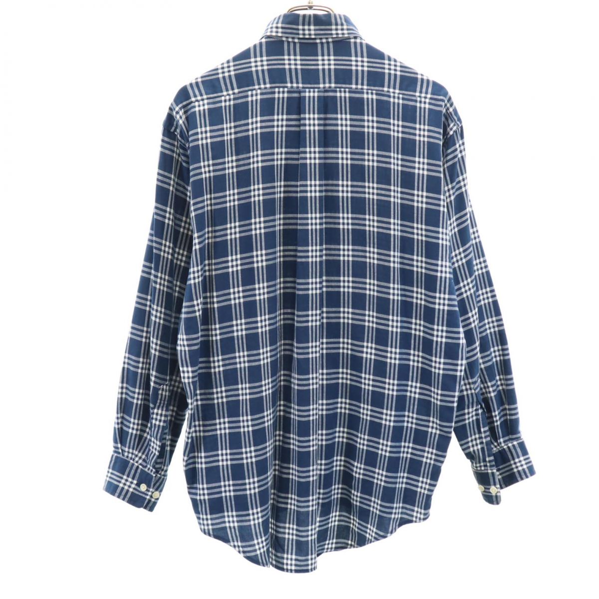 CHAPS RALPH LAUREN チャップスラルフローレン チェック 長袖 ボタンダウンシャツ M ネイビー系 メンズ