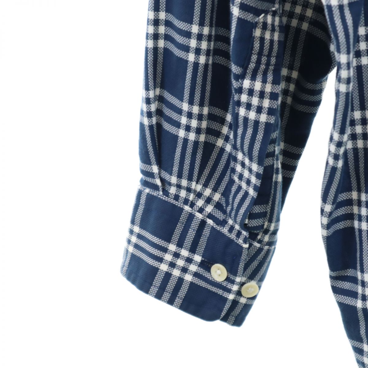 CHAPS RALPH LAUREN チャップスラルフローレン チェック 長袖 ボタンダウンシャツ M ネイビー系 メンズ