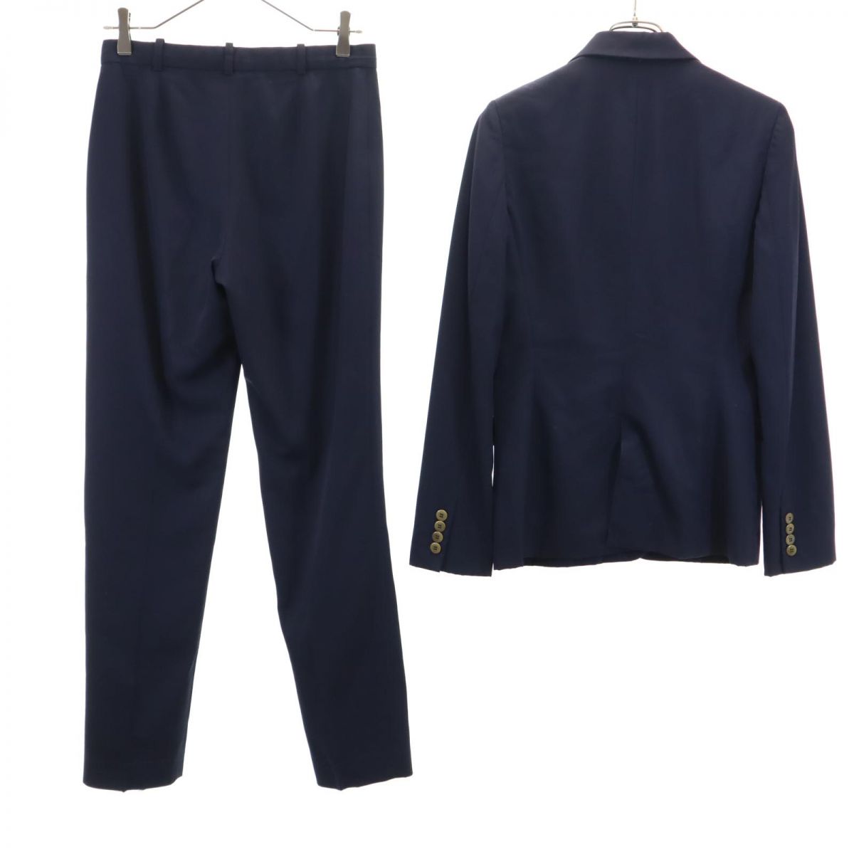RALPH LAUREN ラルフローレン 日本製 ウール パンツスーツ 上下 セットアップ 9 ネイビー レディース