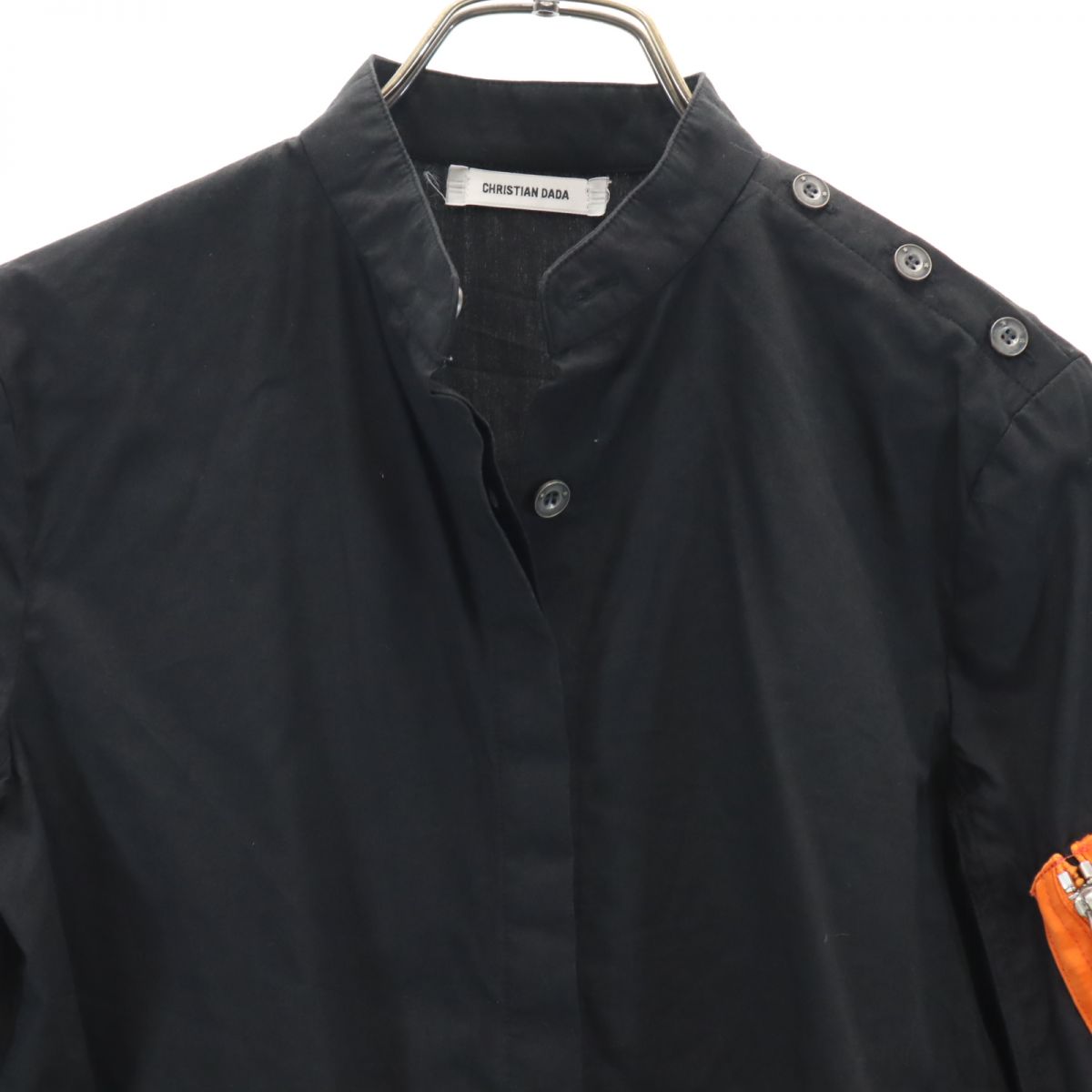 CHRISTIAN DADA クリスチャンダダ 長袖 ノーカラーシャツ 34 ブラック系 レディース