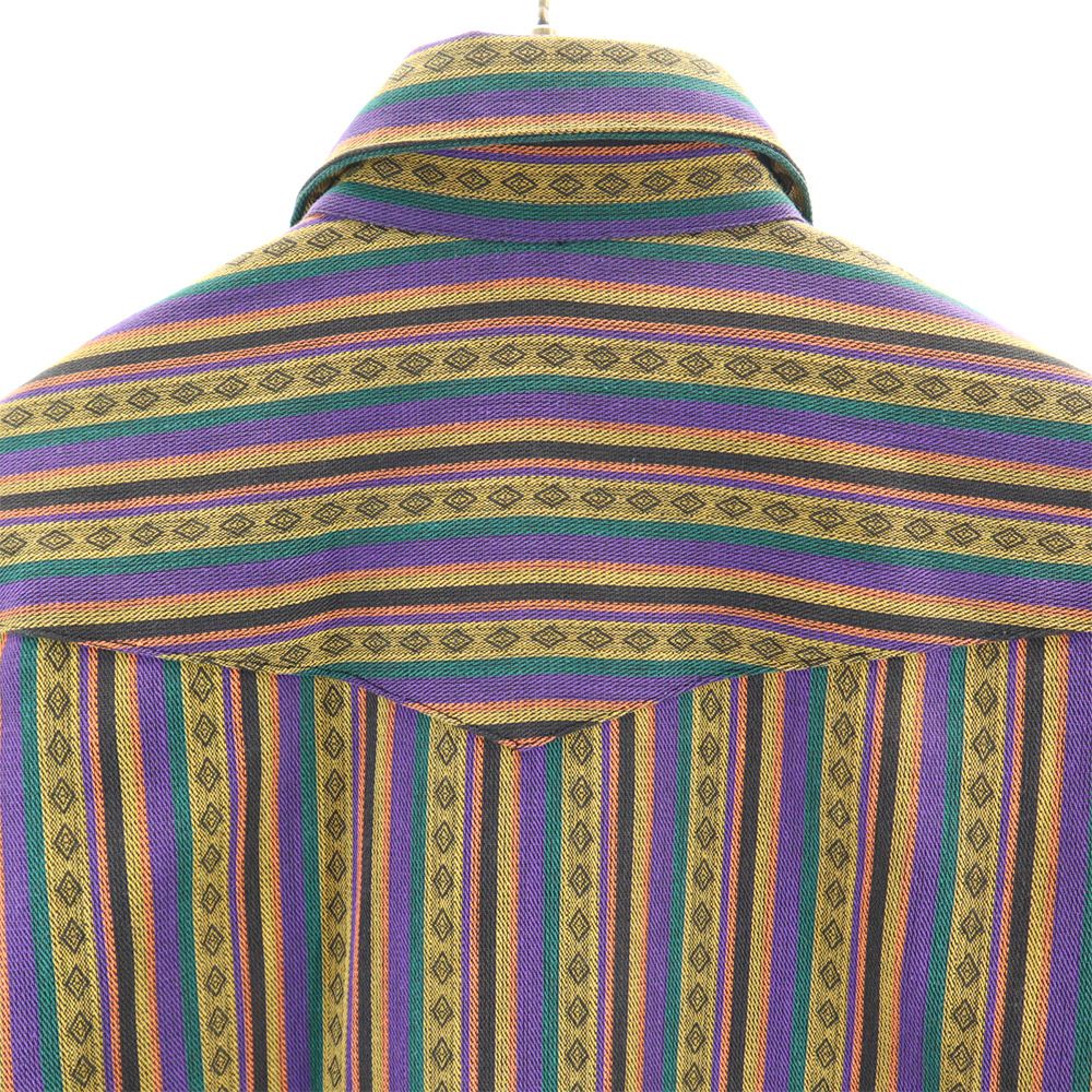 ロックマウント ランチウェア 70s ヴィンテージ ストライプ 長袖 ウエスタンシャツ メンズ