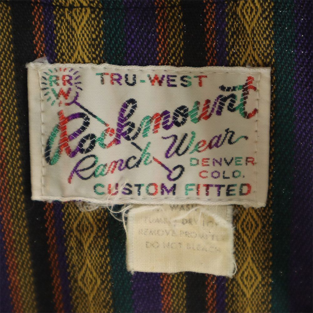 ロックマウント ランチウェア 70s ヴィンテージ ストライプ 長袖 ウエスタンシャツ メンズ