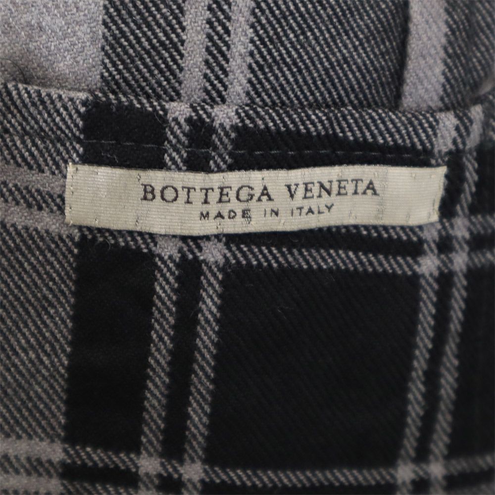 BOTTEGAVENETA ボッテガヴェネタ イタリア製 チェック柄 ウール テーラードジャケット 50 ブラック×グレー メンズ
