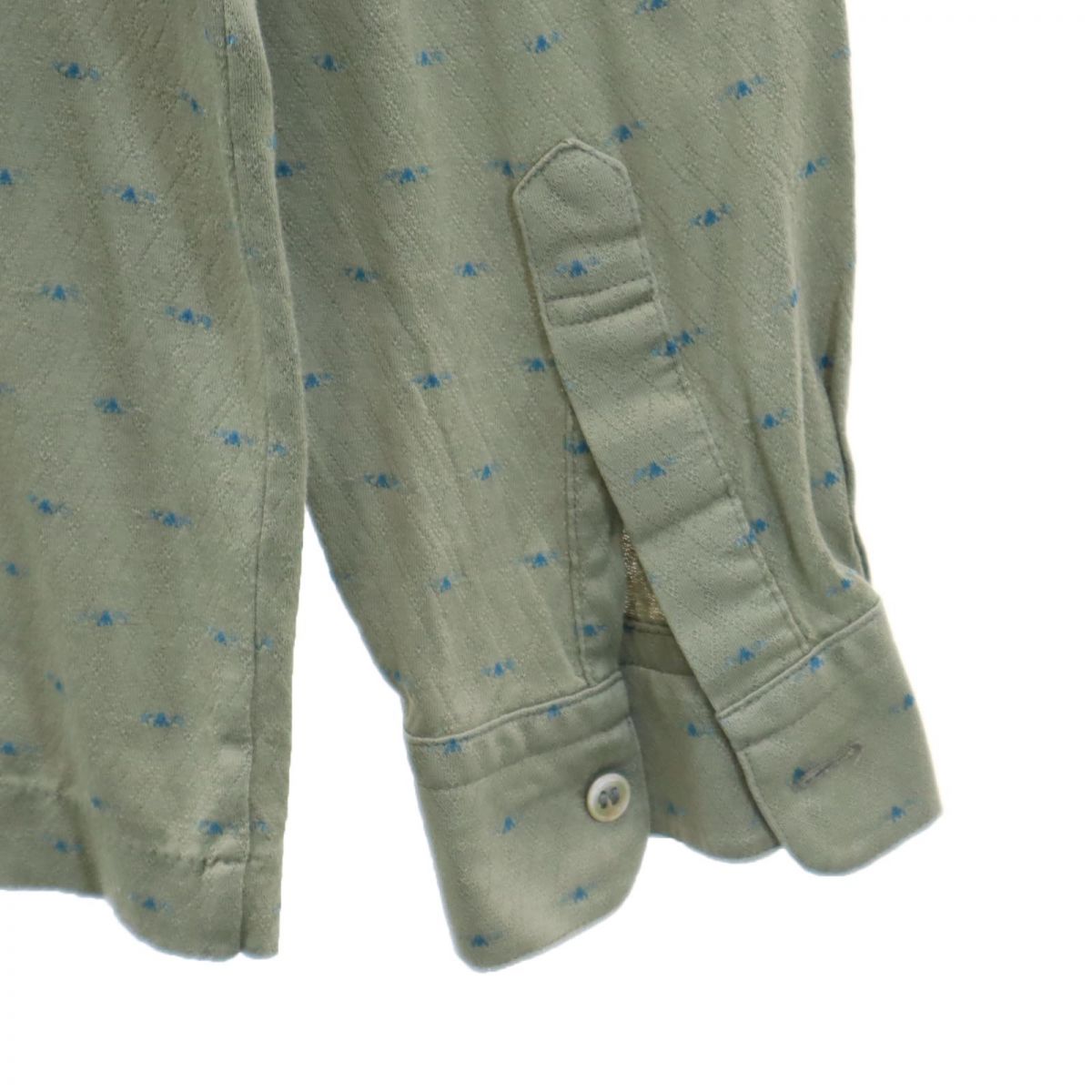 YVES SAINT LAURENT イヴサンローラン 90s オールド 長袖 ポロシャツ L カーキ メンズ