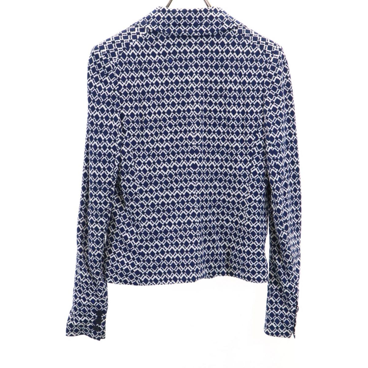 Tory Burch トリーバーチ 長袖 テーラードジャケット S ホワイト×ブルー レディース