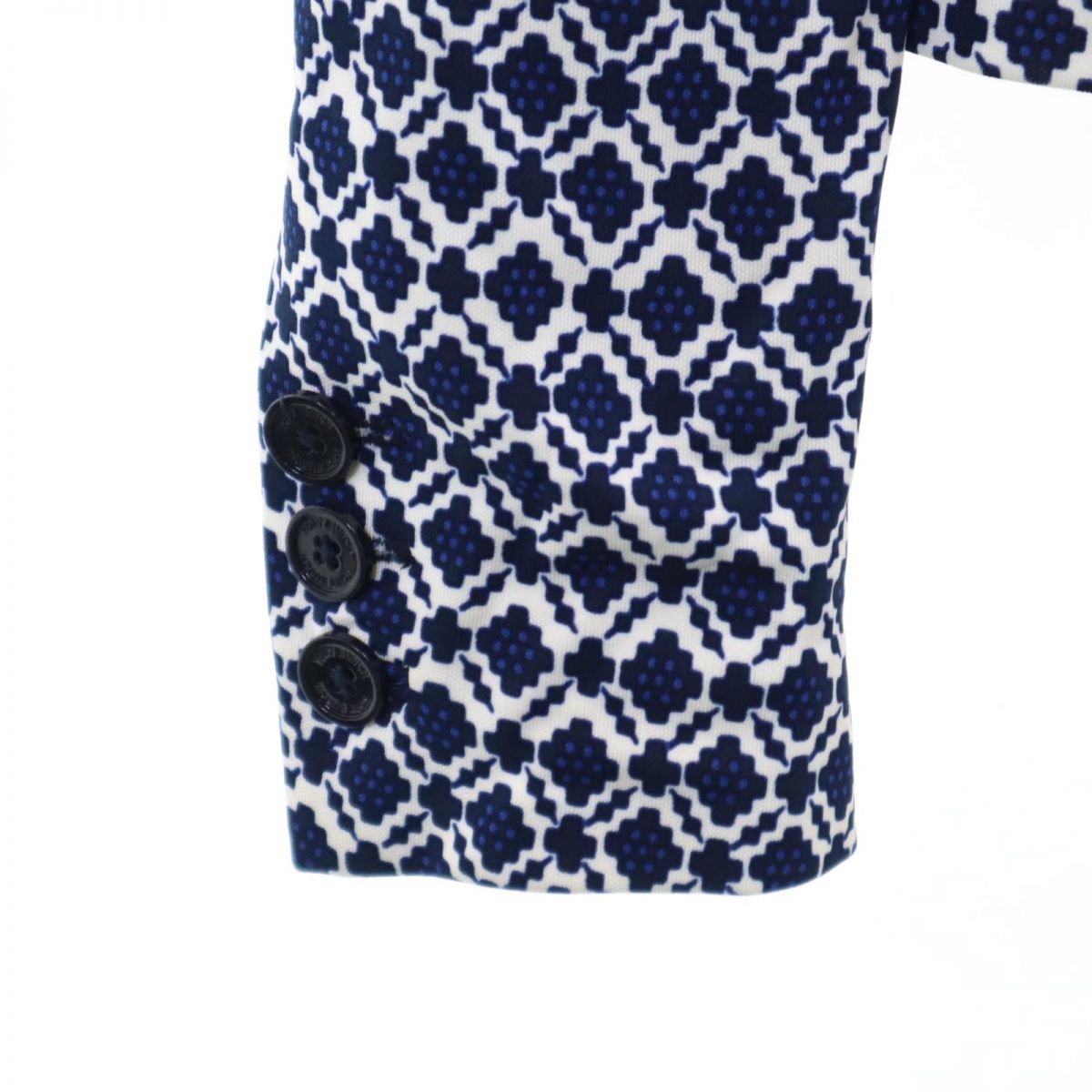 Tory Burch トリーバーチ 長袖 テーラードジャケット S ホワイト×ブルー レディース