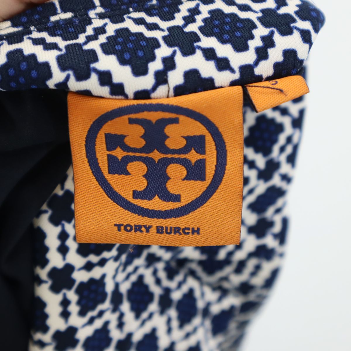 Tory Burch トリーバーチ 長袖 テーラードジャケット S ホワイト×ブルー レディース