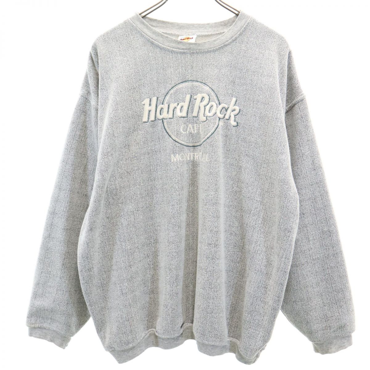ハードロックカフェ カナダ製 長袖 トレーナー XL グレー系 HARD ROCK CAFE 裏起毛 スウェット メンズ