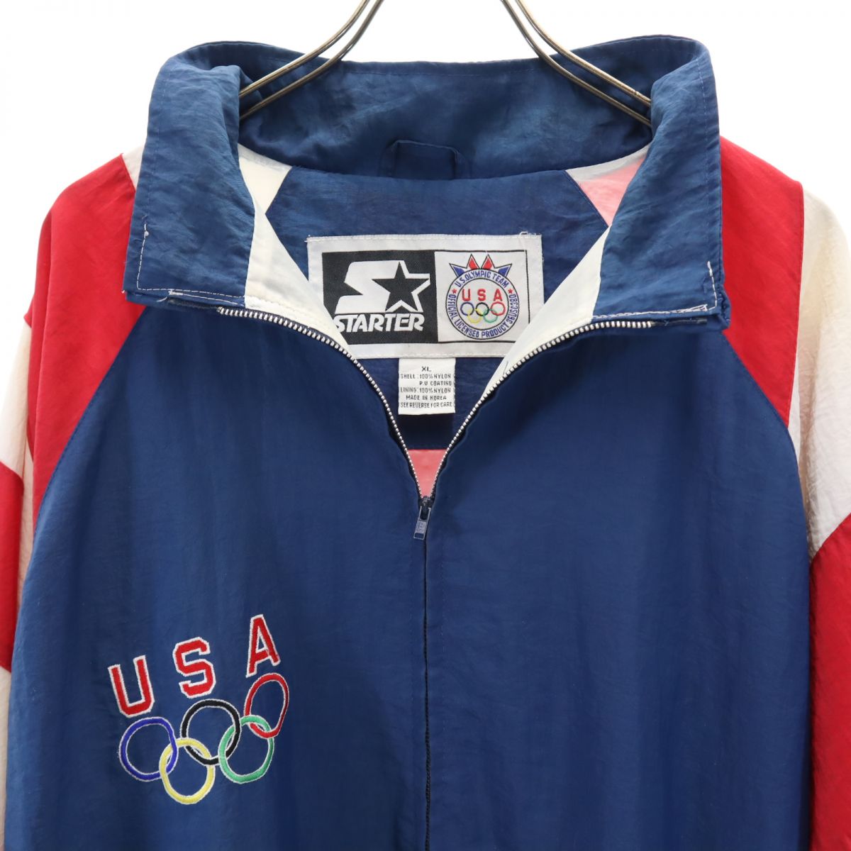STARTER スターター 90s オールド オリンピック ナイロンジャケット XL ネイビー系 メンズ