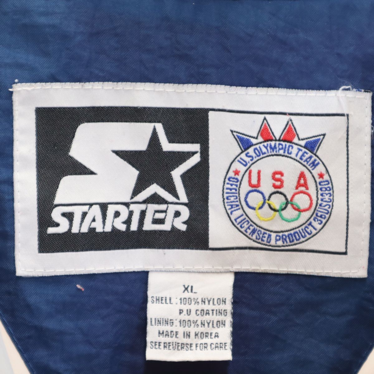 STARTER スターター 90s オールド オリンピック ナイロンジャケット XL ネイビー系 メンズ