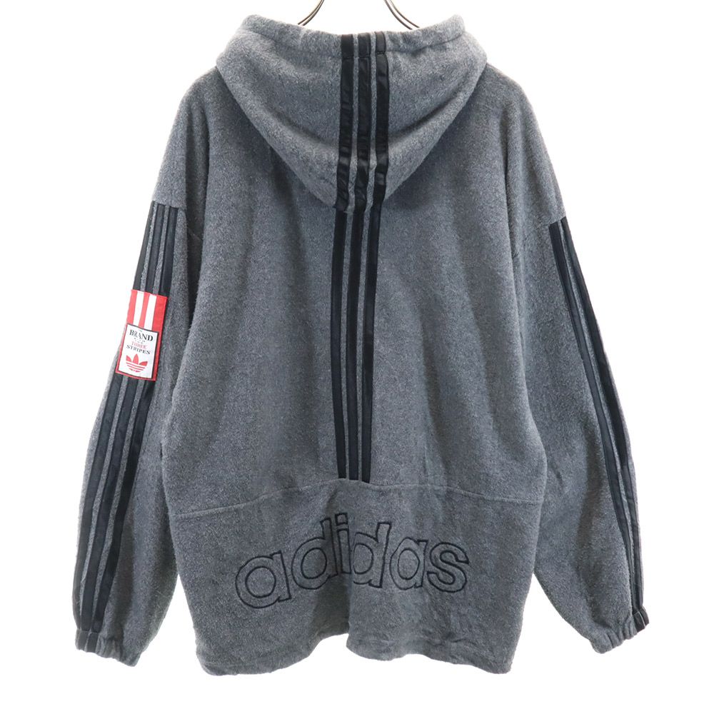 adidas アディダス 80s ヴィンテージ 長袖 起毛 パーカー グレー プルオーバー メンズ