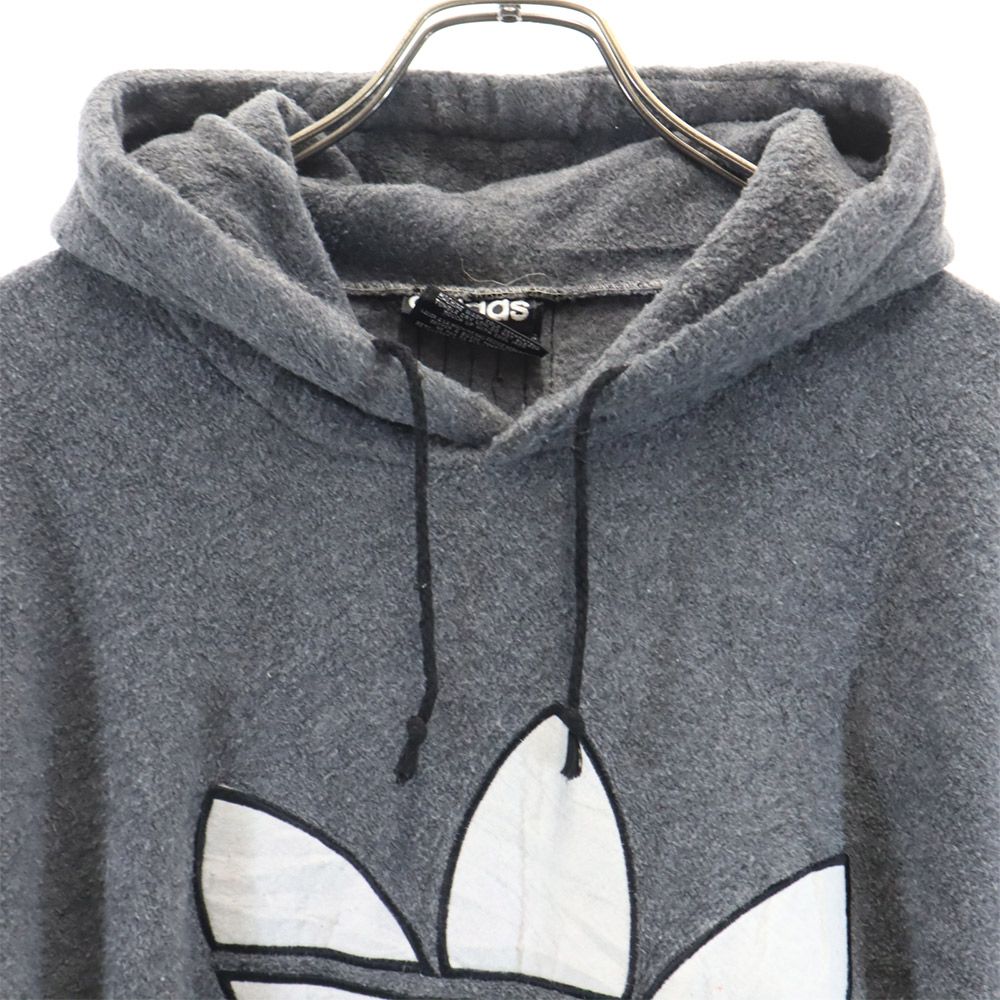 adidas アディダス 80s ヴィンテージ 長袖 起毛 パーカー グレー プルオーバー メンズ