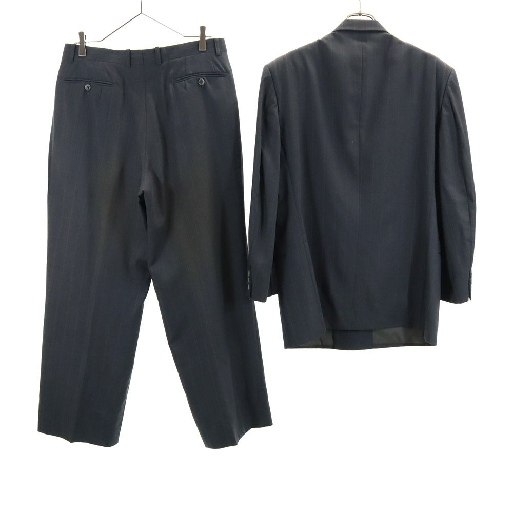 LANVIN ランバン ウール ストライプ柄 ダブル スーツ 上下 セットアップ M48-35/M48-35-85 グレー Studio メンズ