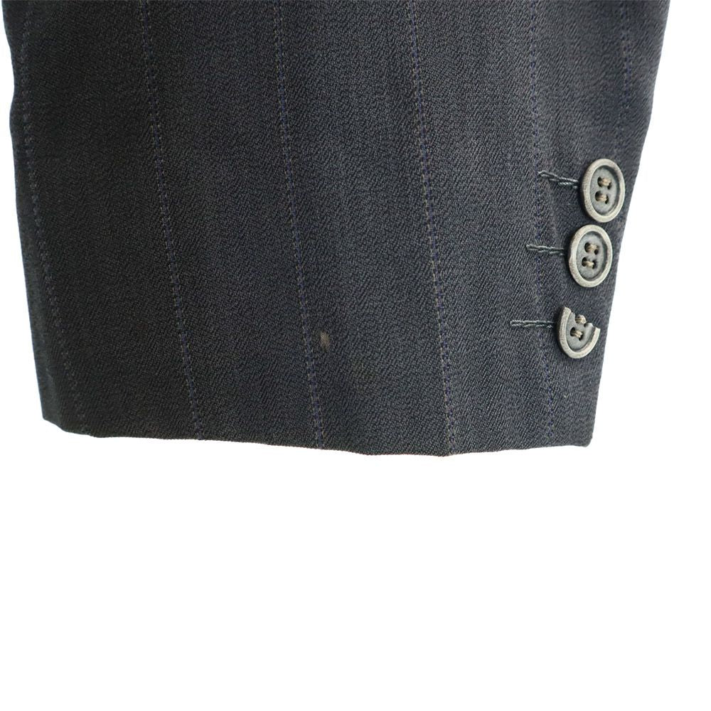 LANVIN ランバン ウール ストライプ柄 ダブル スーツ 上下 セットアップ M48-35/M48-35-85 グレー Studio メンズ