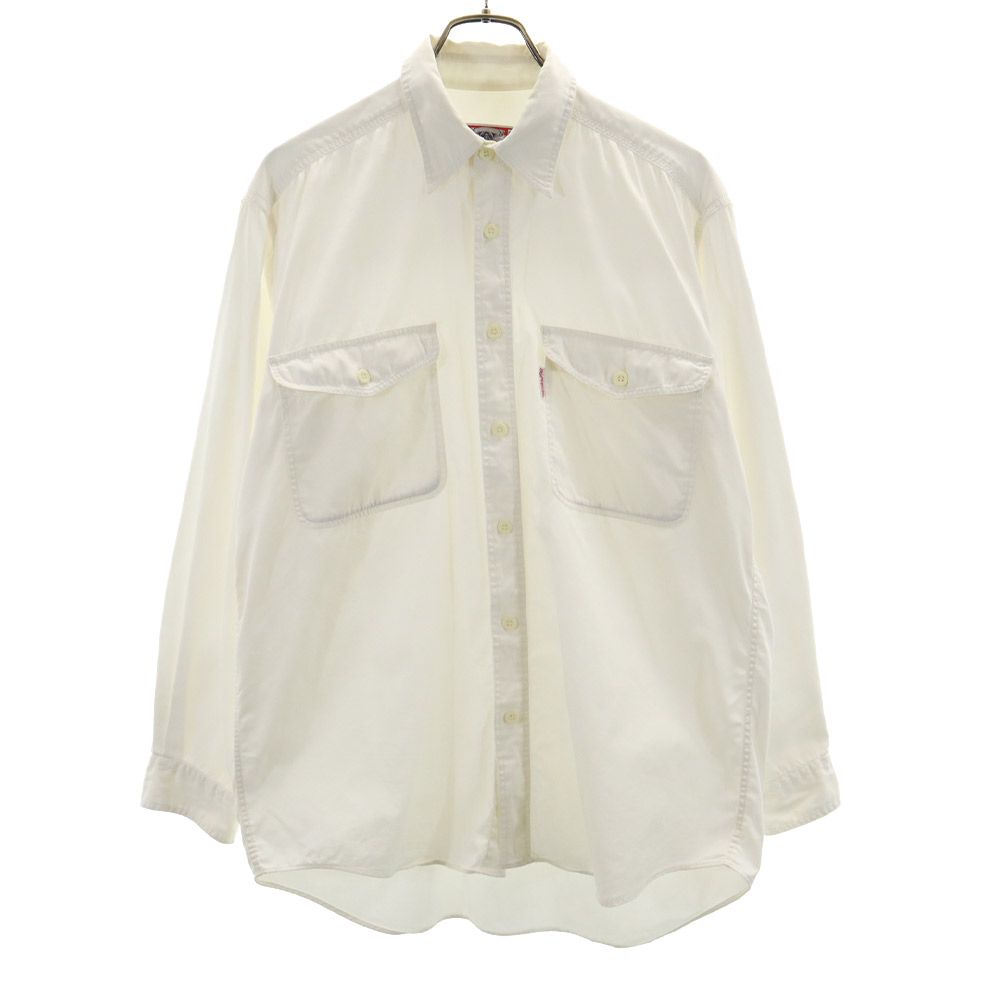 Budweiser バドワイザー 80s 90s オールド 長袖 コットンシャツ M ホワイト系 メンズ