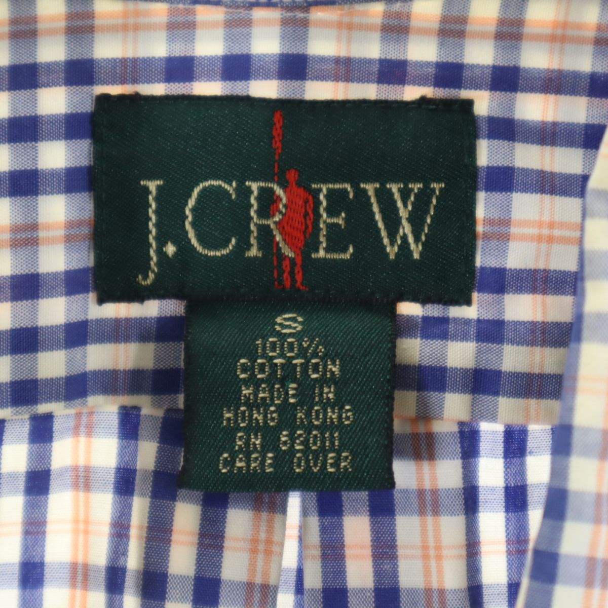 J.CREW ジェイクルー 90s 巨人タグ オールド チェック柄 長袖 ボタンダウンシャツ S ブルー系 メンズ