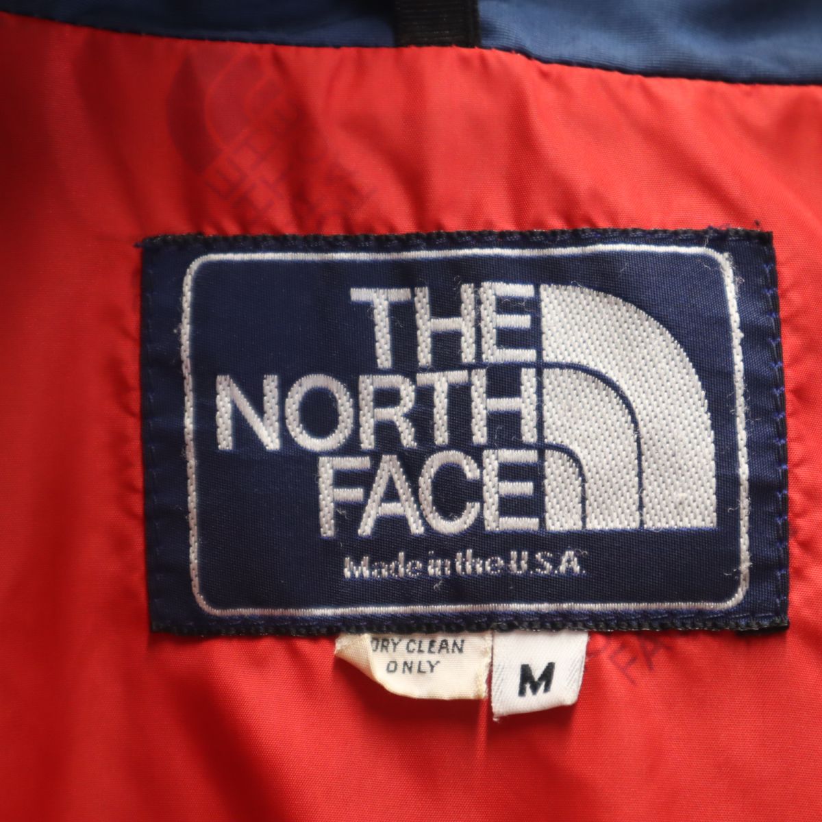 ザノースフェイス USA製 90s ハーフジップ アウトドアジャケット M ネイビー×レッド THE NORTH FACE メンズ