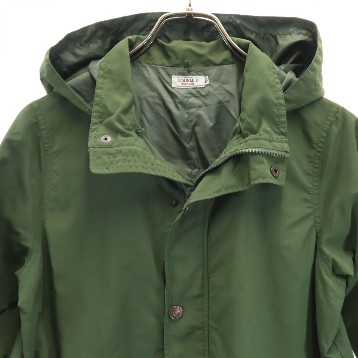 Miki house DOUBLE.B ミキハウスダブルビー ナイロンジャケット 150 グリーン フード キッズ