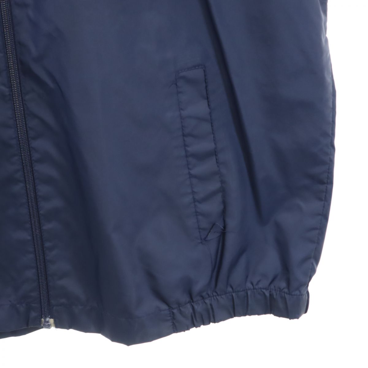 adidas アディダス 80s ヴィンテージ トレフォイルロゴ ジャケット M ネイビー 裏メッシュ切り替え フード メンズ