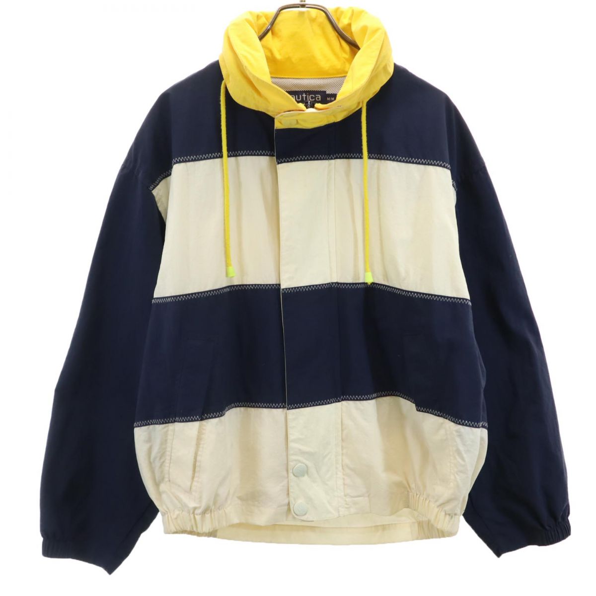 ノーティカ 90s オールド ナイロンジャケット M ネイビー系 NAUTICA フード メンズ
