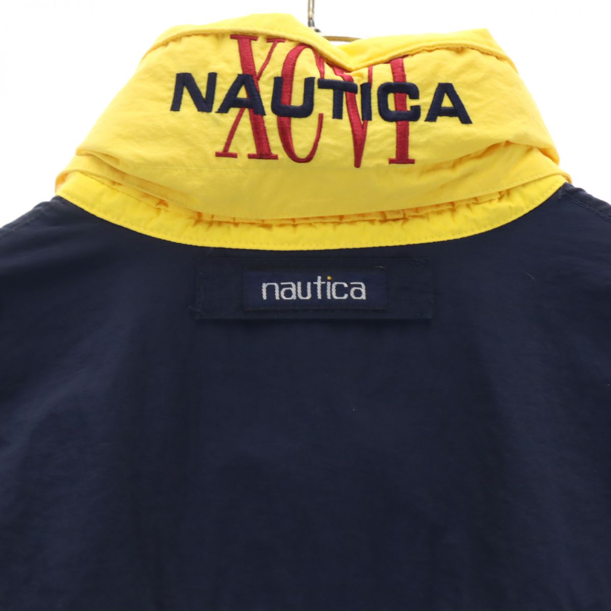 ノーティカ 90s オールド ナイロンジャケット M ネイビー系 NAUTICA フード メンズ