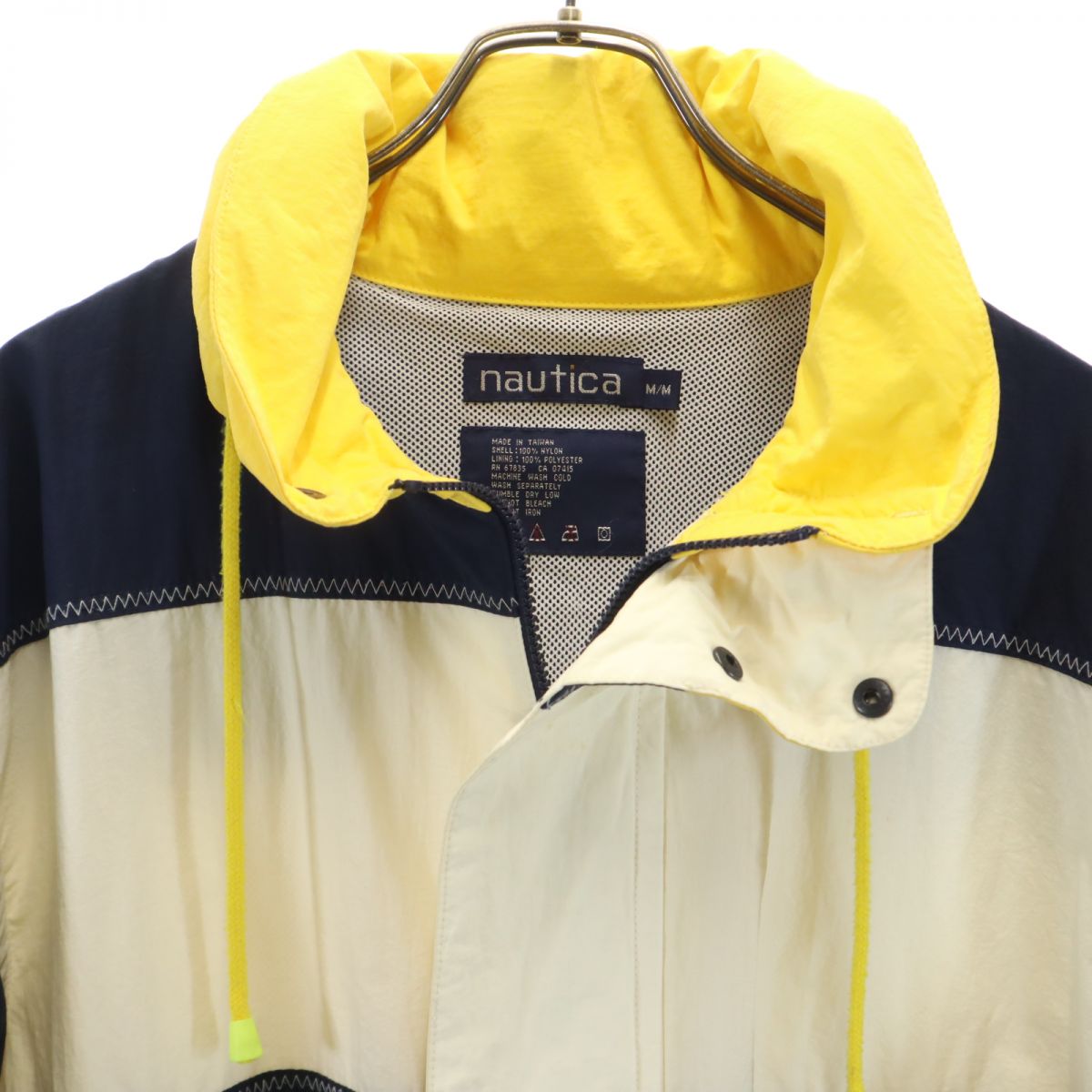 ノーティカ 90s オールド ナイロンジャケット M ネイビー系 NAUTICA フード メンズ