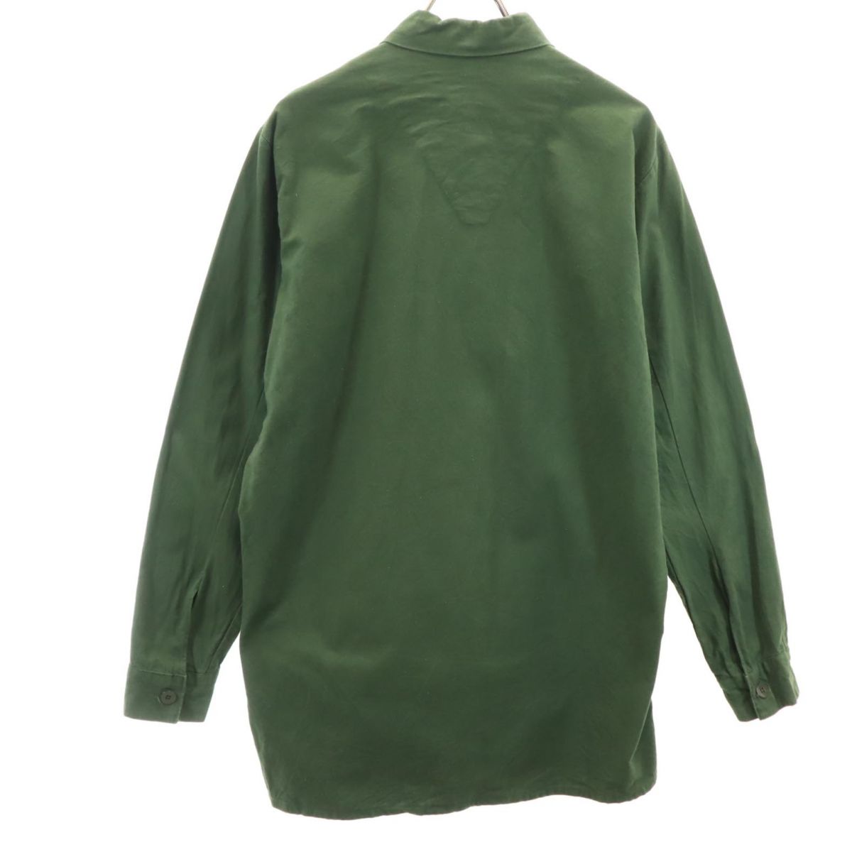 Euro Military ユーロミリタリー ヴィンテージ 長袖 ハーフボタン シャツ カーキ ミリタリー メンズ