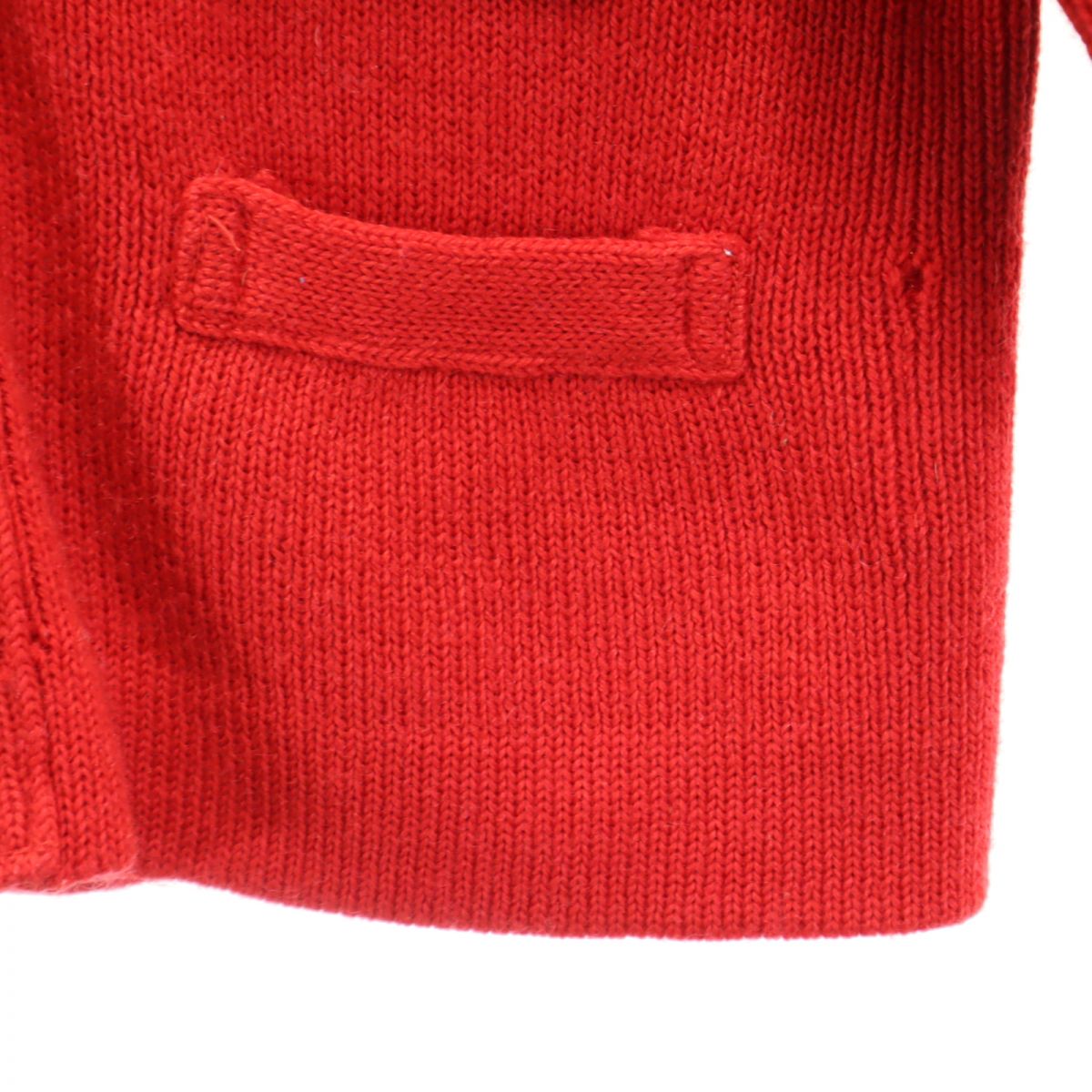 mikihouse ミキハウス 長袖 Vネック ニット カーディガン L レッド 野球 キッズ