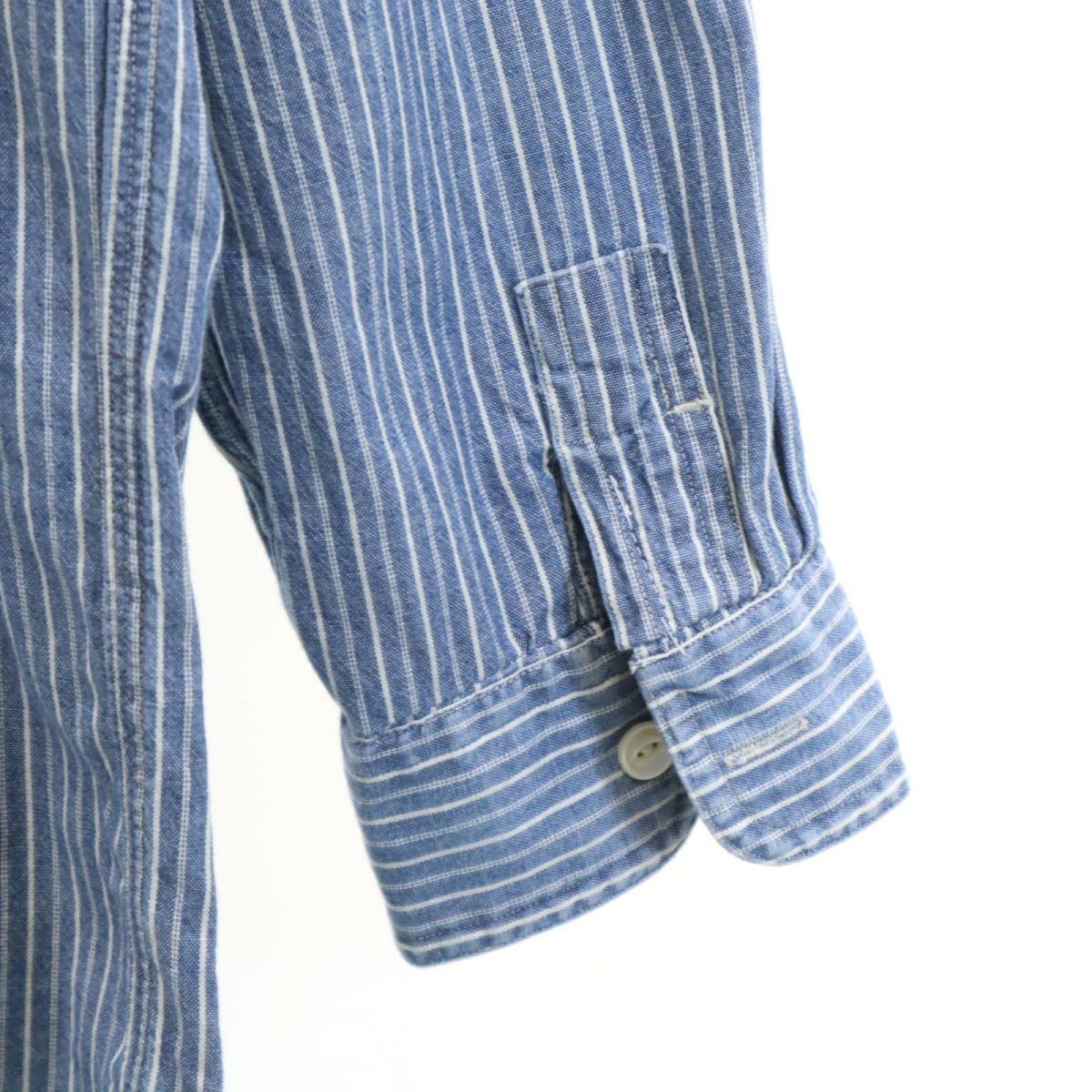 ポロバイラルフローレン ストライプ柄 長袖 シャツ M ネイビー系 Polo by Ralph Lauren メンズ