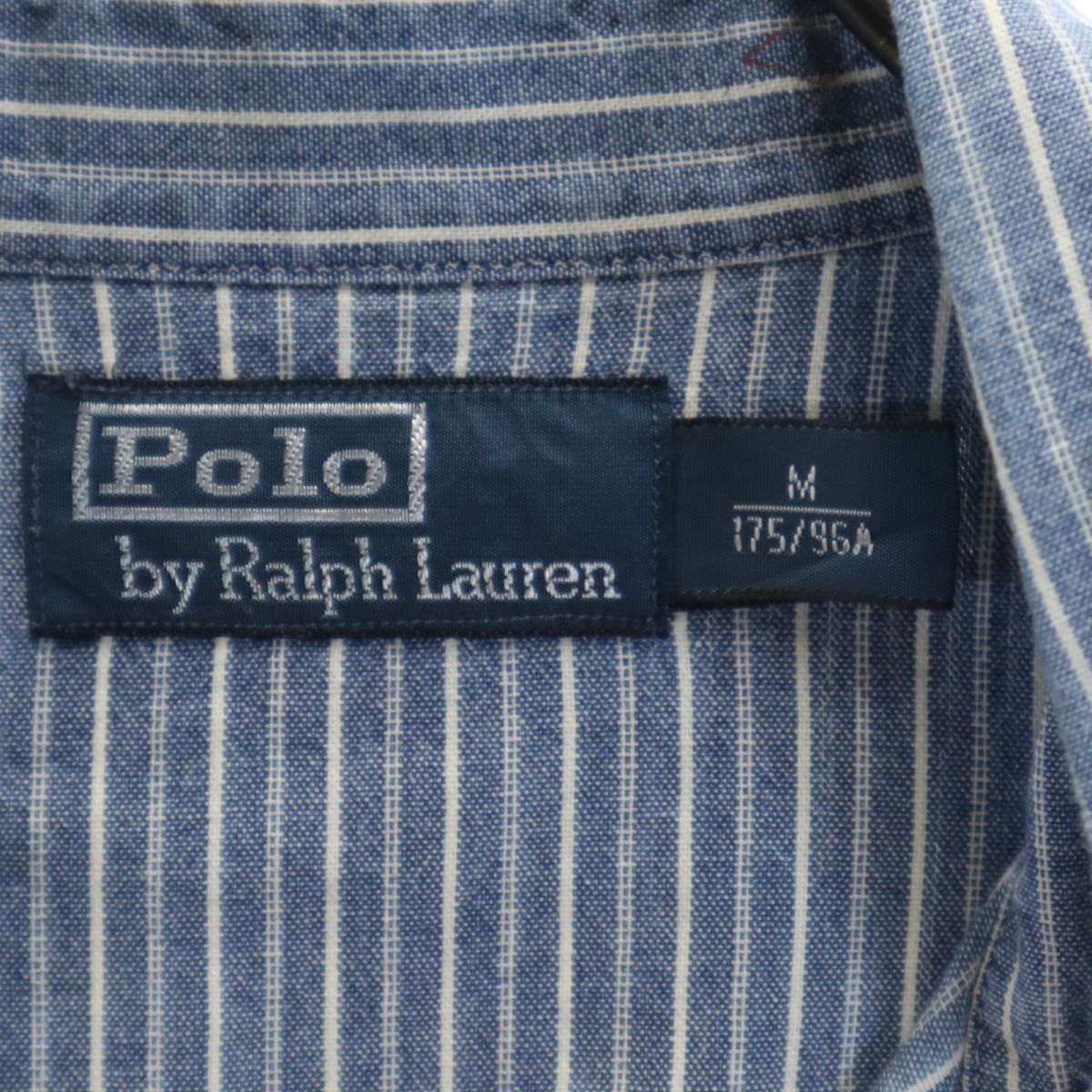 ポロバイラルフローレン ストライプ柄 長袖 シャツ M ネイビー系 Polo by Ralph Lauren メンズ
