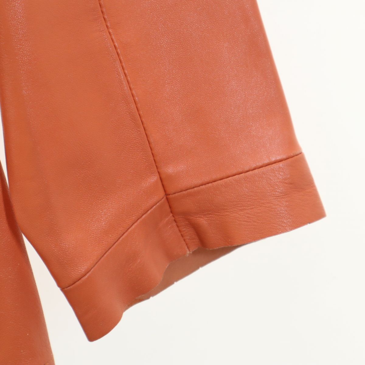 Rufus イタリア製 本革 レザー テーラードジャケット 46 オレンジ Rufus レディース