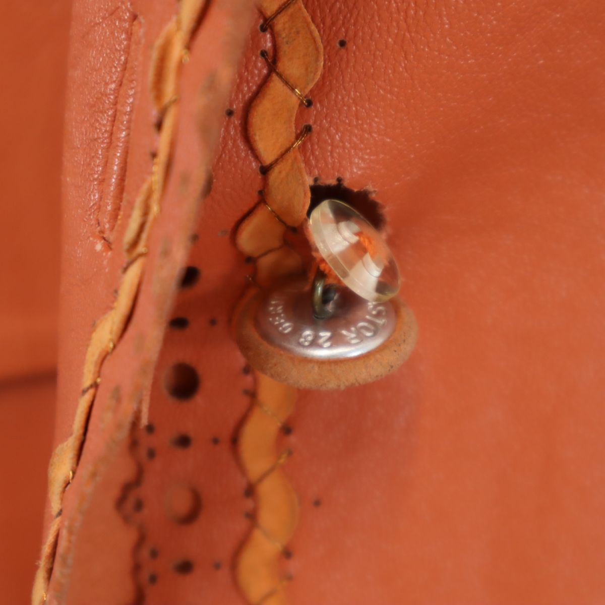 Rufus イタリア製 本革 レザー テーラードジャケット 46 オレンジ Rufus レディース