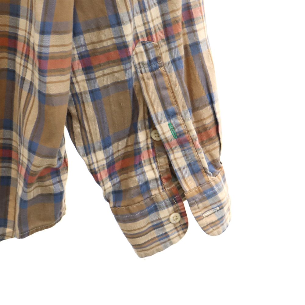 TOMMY HILFIGER トミーヒルフィガー 90s オールド フラッグタグ チェック柄 長袖 ボタンダウンシャツ XL ブラウン系 メンズ