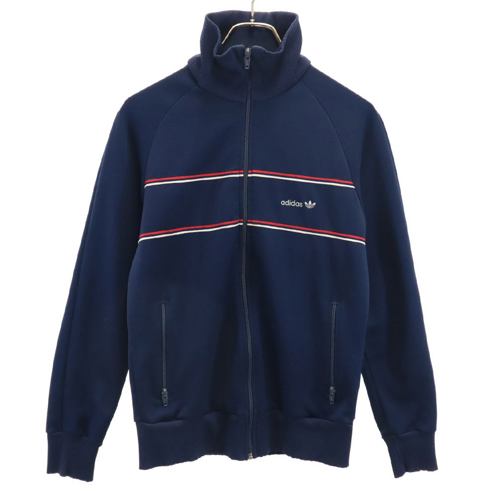 adidas アディダス 80s ヴィンテージ トラックジャケット トレフォイルロゴ ジャージジャケット S ネイビー メンズ