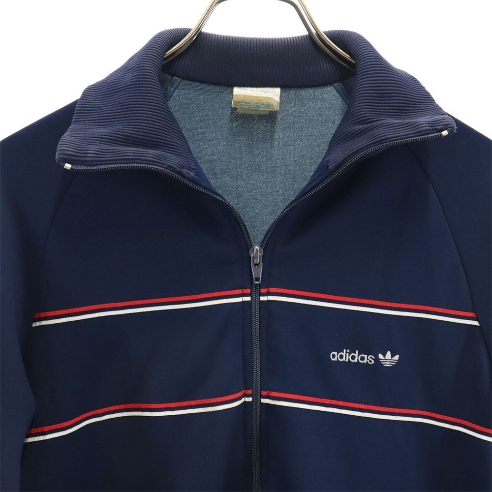 adidas アディダス 80s ヴィンテージ トラックジャケット トレフォイルロゴ ジャージジャケット S ネイビー メンズ