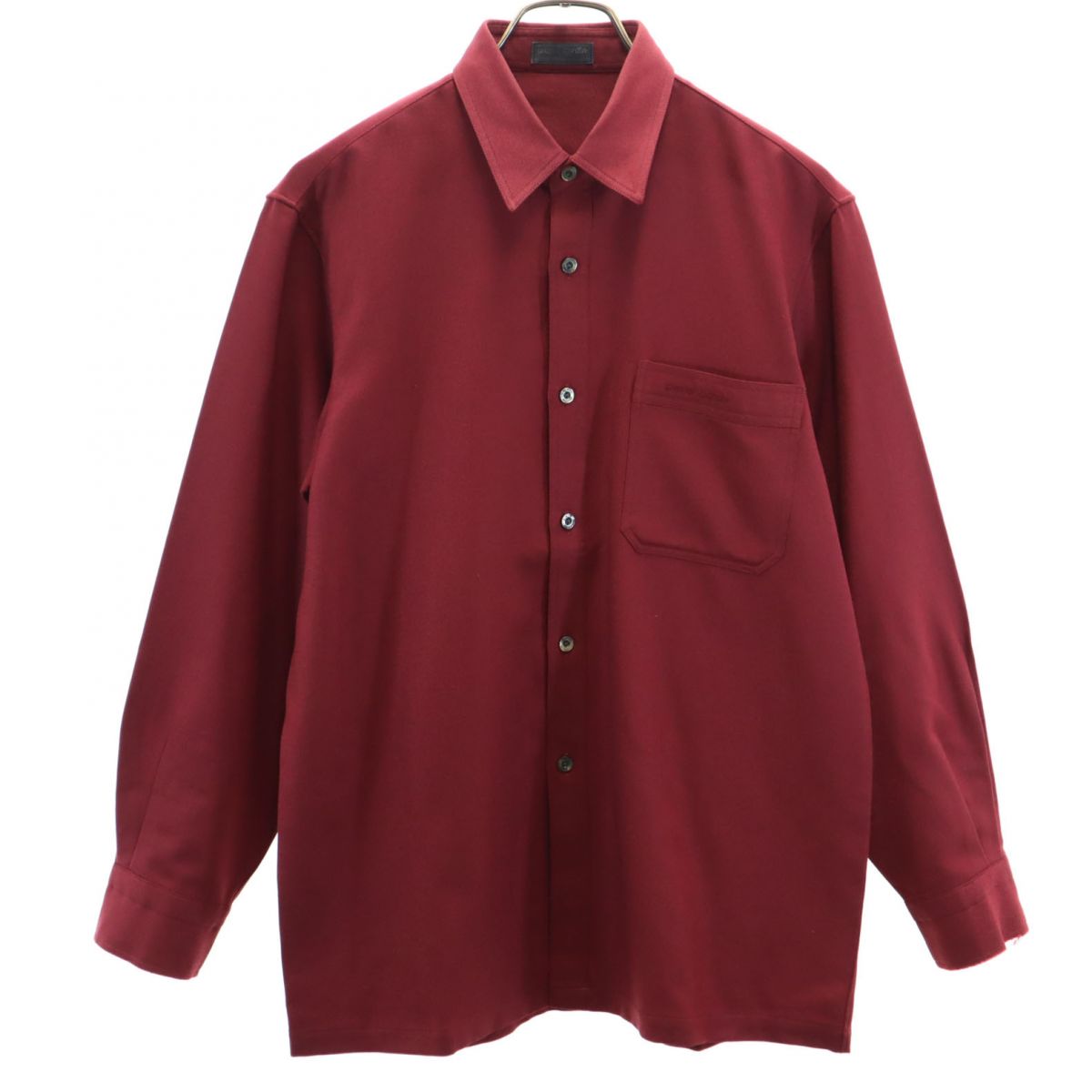 Pierre Cardin ピエールカルダン ウール 長袖 シャツ M レッド メンズ