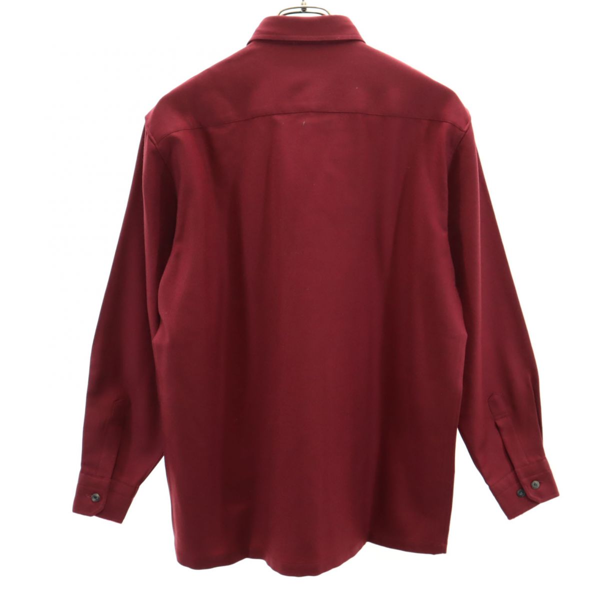 Pierre Cardin ピエールカルダン ウール 長袖 シャツ M レッド メンズ