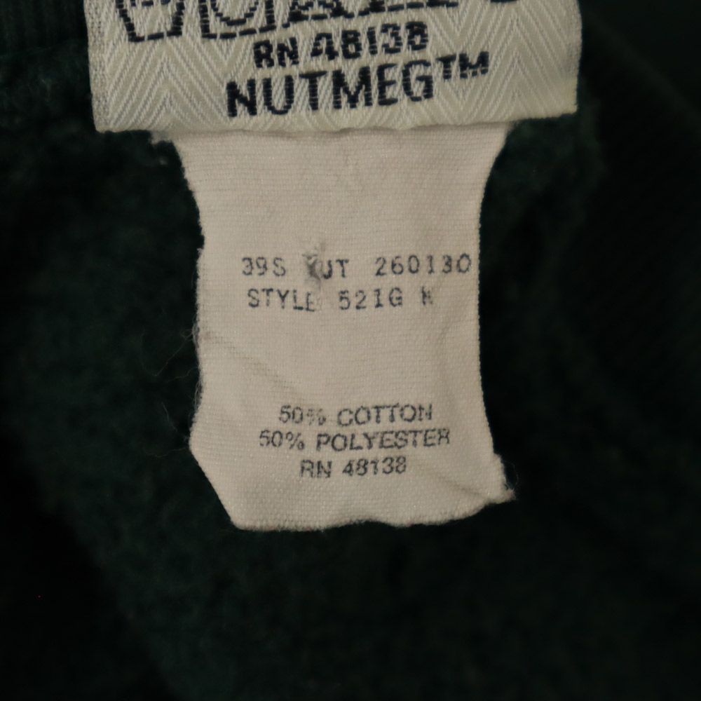 NUTMEG ナツメグ 90s オールド パッカーズ 長袖 トレーナー XL グリーン系 スウェット 裏起毛 メンズ