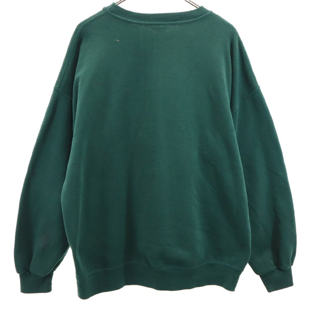 NUTMEG ナツメグ 90s オールド パッカーズ 長袖 トレーナー XL グリーン系 スウェット 裏起毛 メンズ