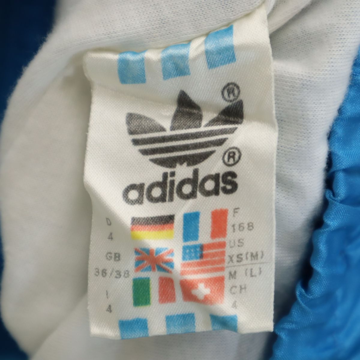 adidas アディダス 80s ヴィンテージ トレフォイルロゴ ナイロンジャケット XS(M) ブルー系 メンズ